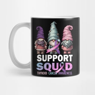 Support Squad Thyroid Cancer Awareness Purple Teal Pink Mug